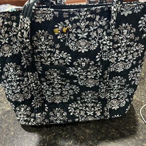 Chic Black Floral Tote